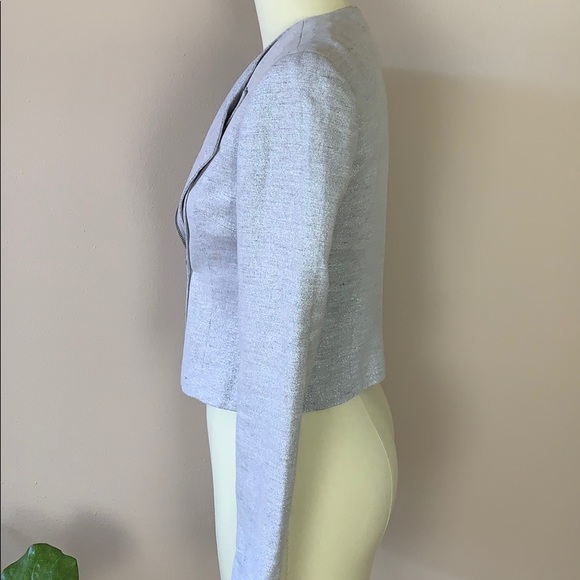 Rachel Roy Silver Metallic Thread Jacket Size 2 - Picture 3 of 7